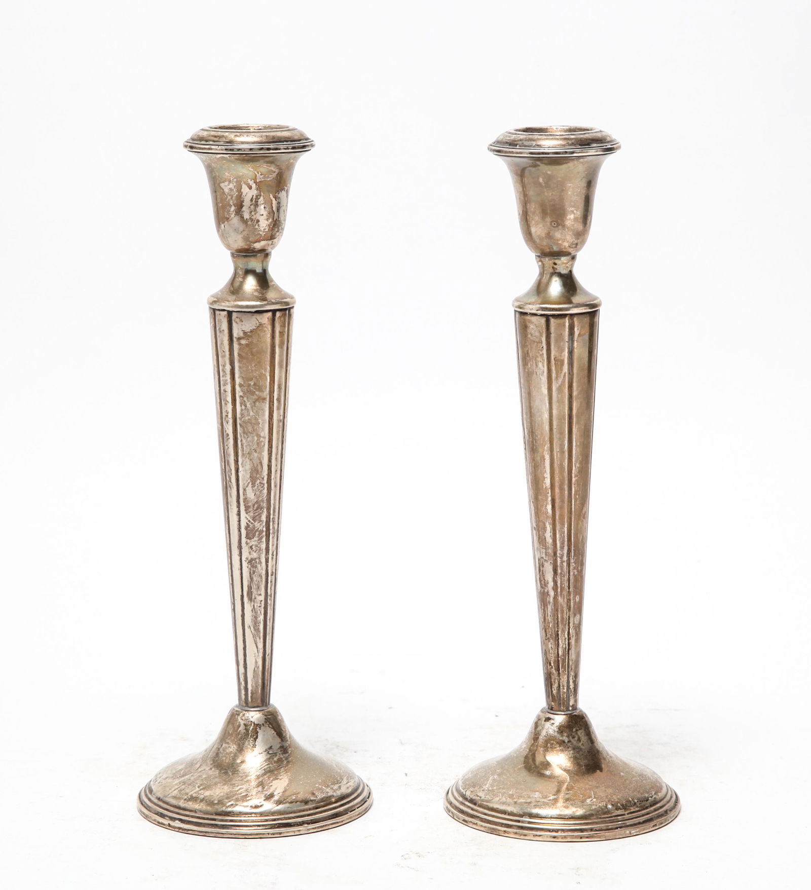 Regency Style Silver Sterling Candlesticks, 2 (1 of 6)