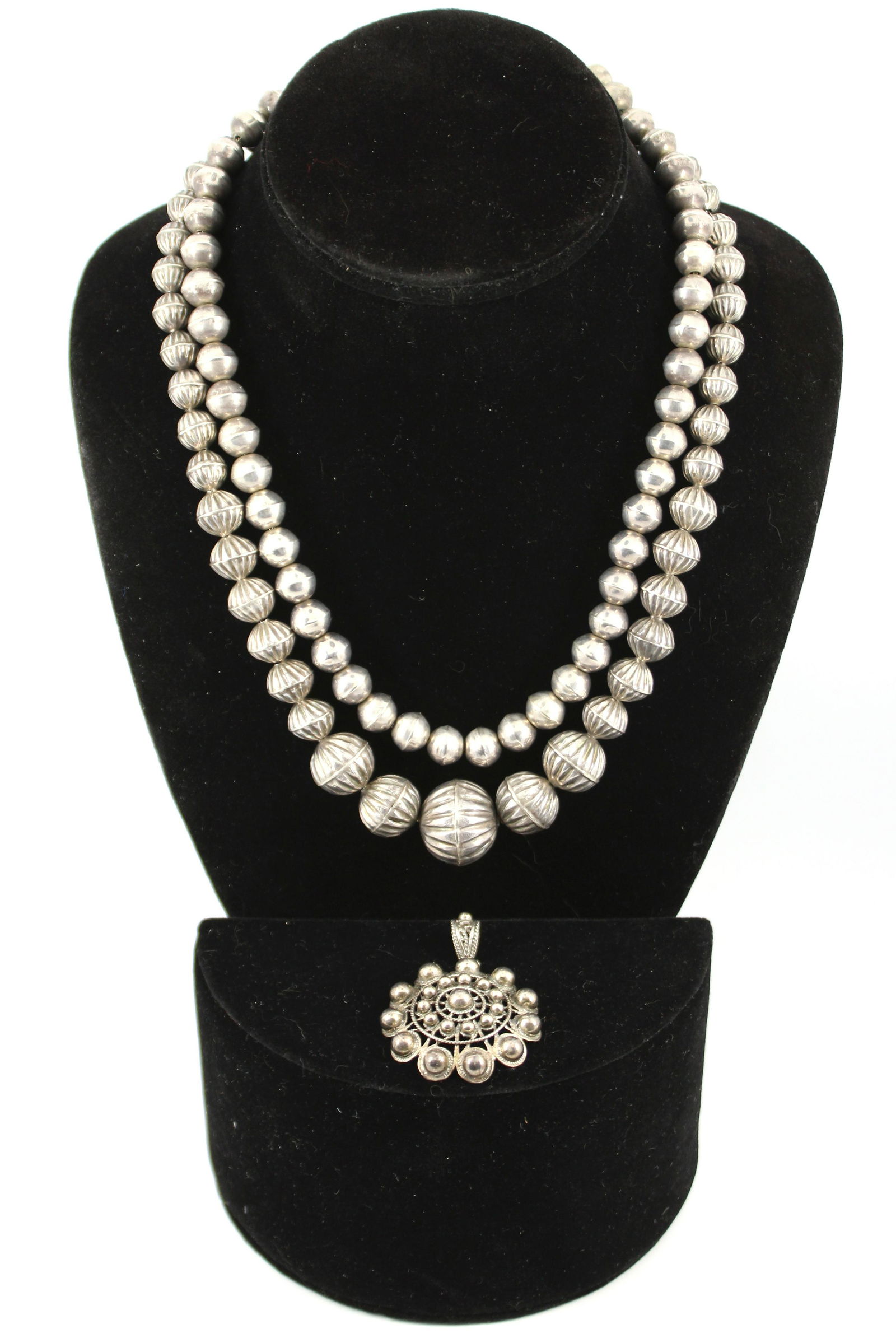 Vintage Tribal Silver Pendant And Two Necklaces (1 of 7)