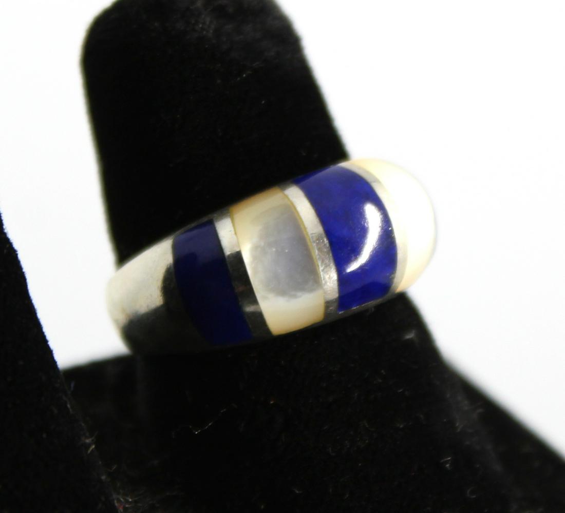 Silver Ring with Lapis & Mother-of-Pearl (1 of 6)
