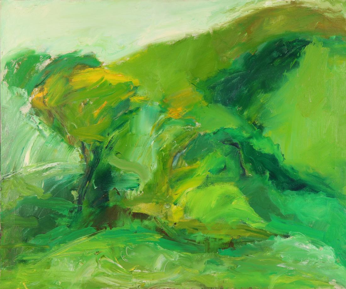 Illegibly Signed Modern Abstract Oil on Canvas (1 of 4)