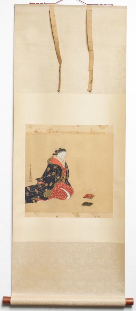 Japanese School- Ink on Silk Hanging Scroll (1 of 4)