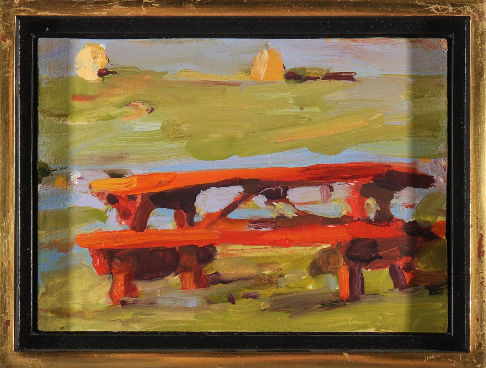 Tom Dooley "Picnic Table" Oil on Board (1 of 2)