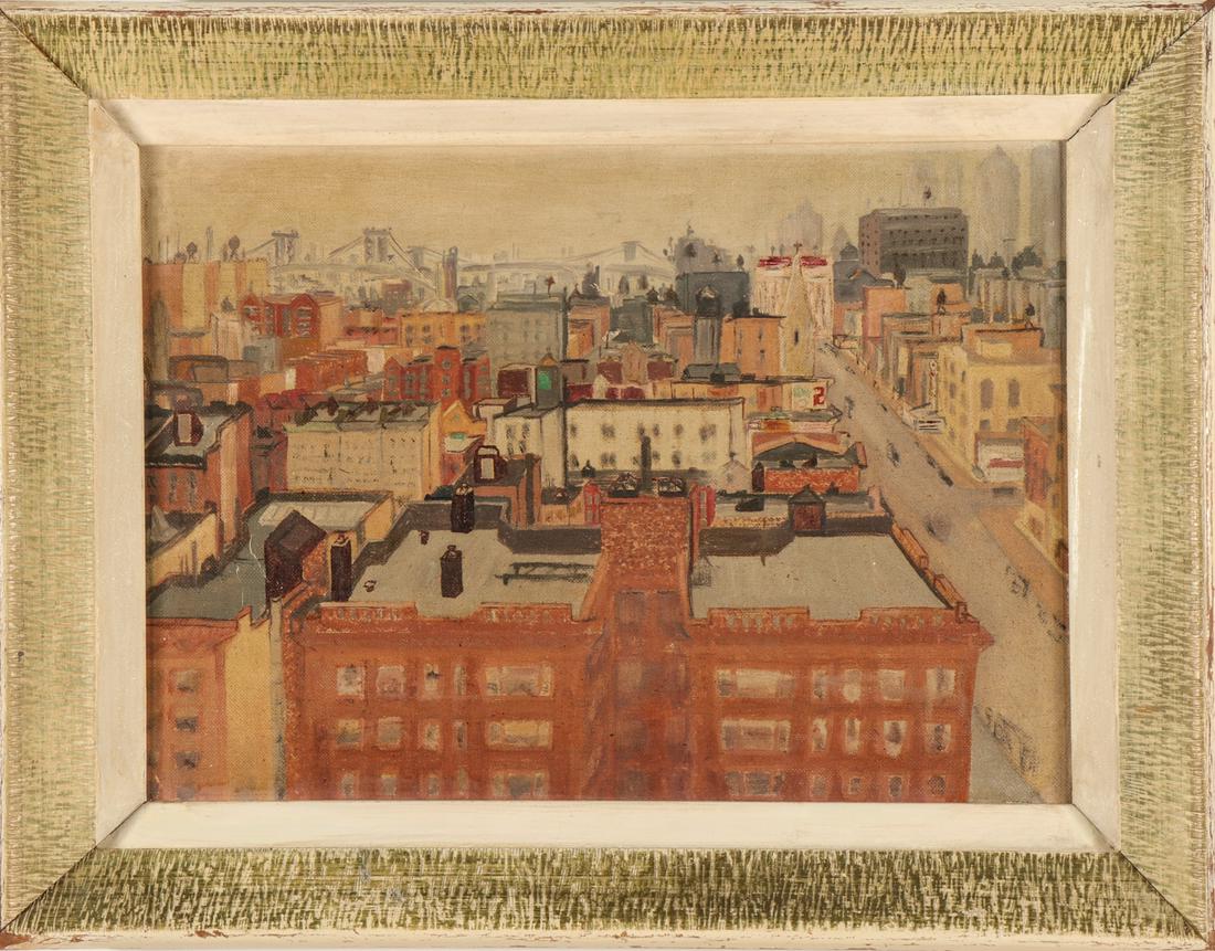 New York City Rooftops Oil on Board (1 of 3)