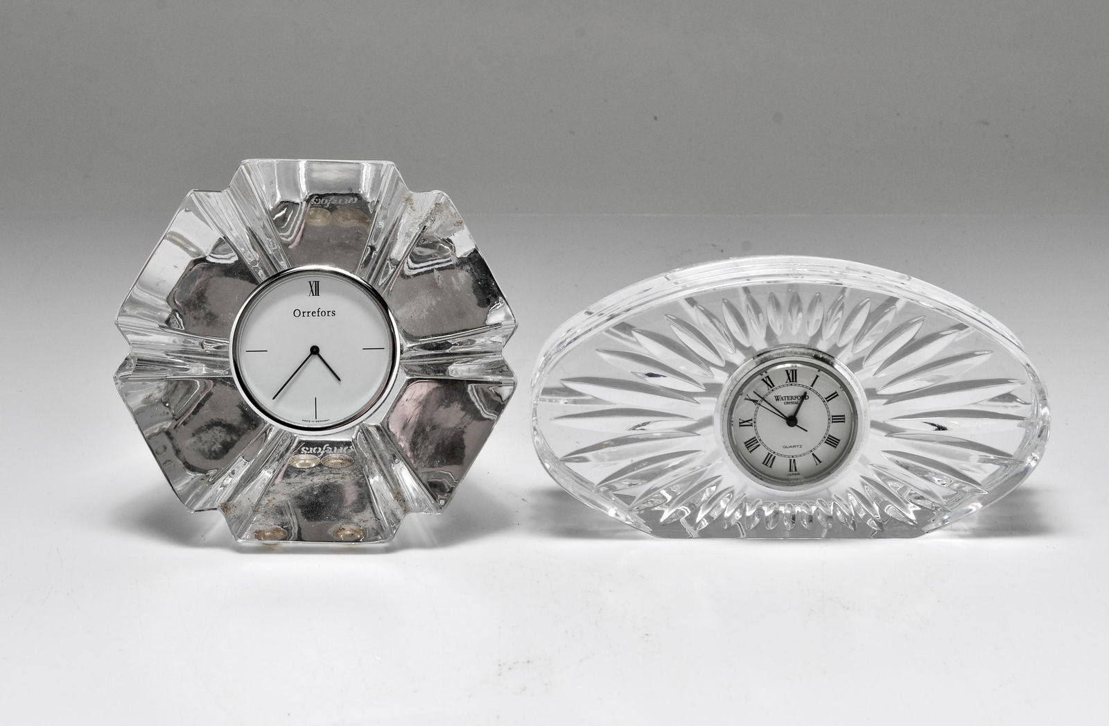 Waterford & Orrefors Crystal Desk Clocks, 2 (1 of 9)
