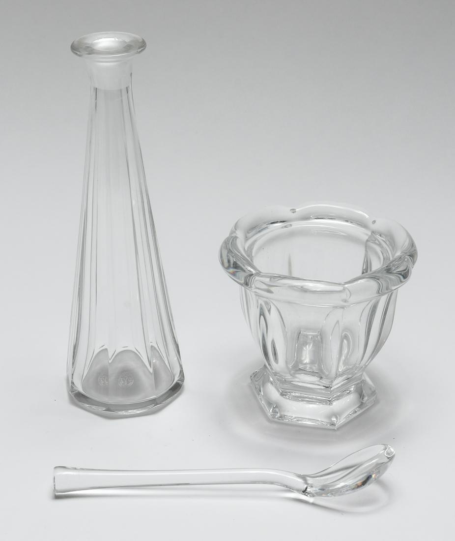 Baccarat Glass Bud Vase & Mustard Pot w Spoon (1 of 3)