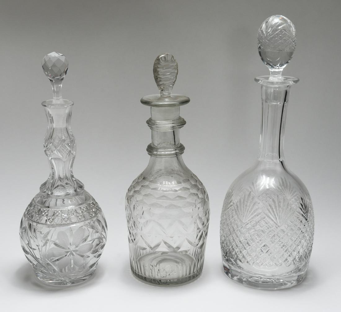 Cut Crystal Decanters, Group of 3 (1 of 5)