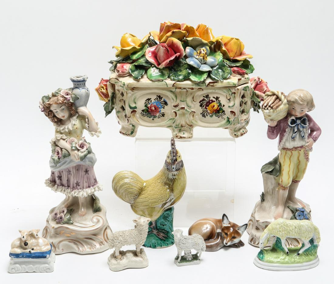 Group Of Paint Decorated Porcelain, 9 (1 of 8)