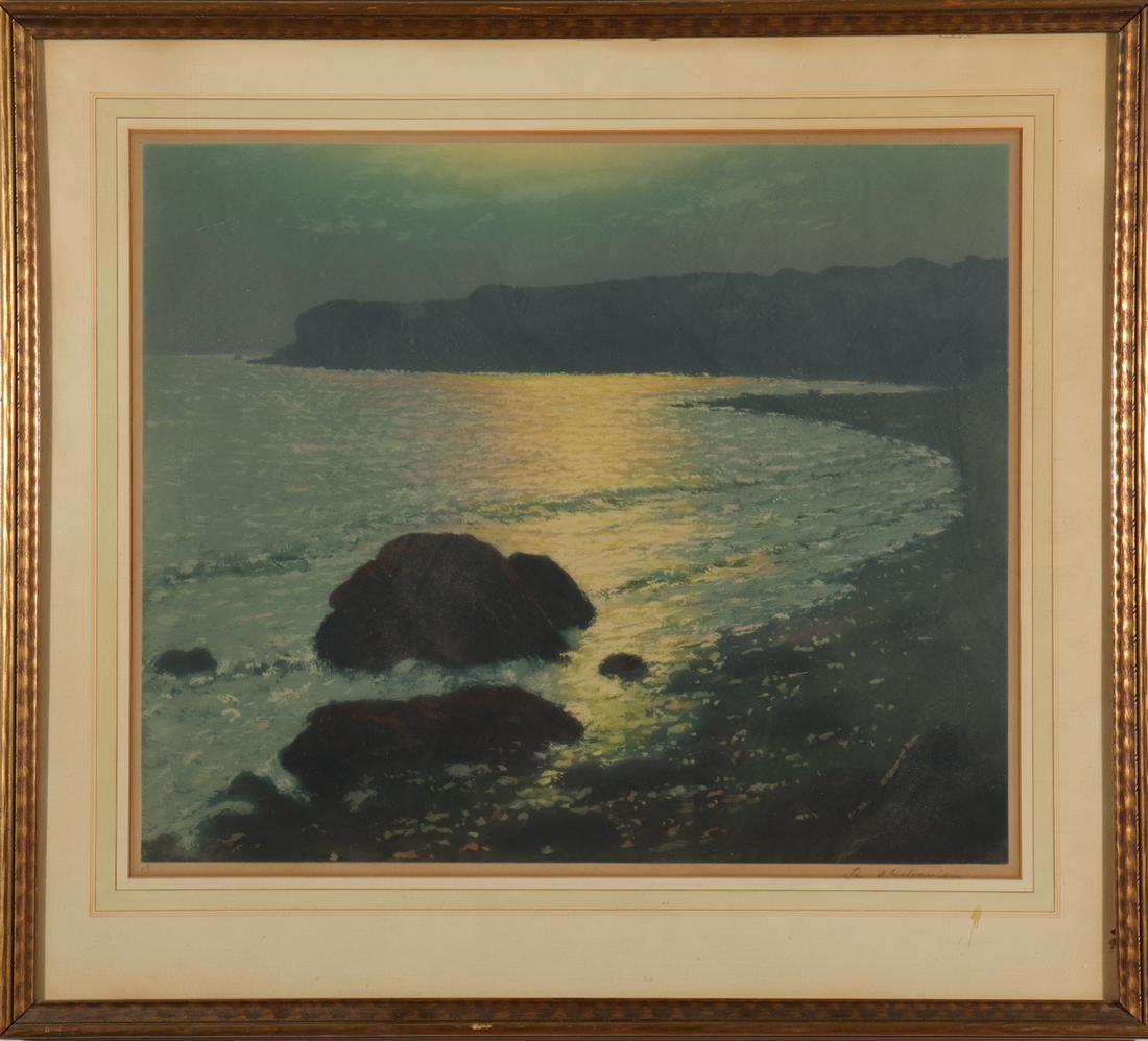 Rocky Coastline Illegibly Signed Print (1 of 3)