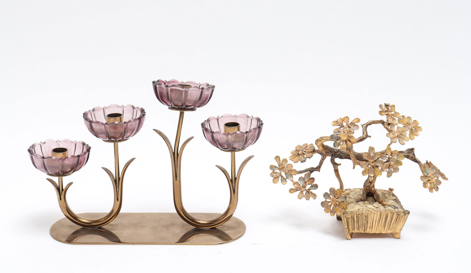 Swedish Gilt Metal Table Candelabra, 2 (1 of 2)