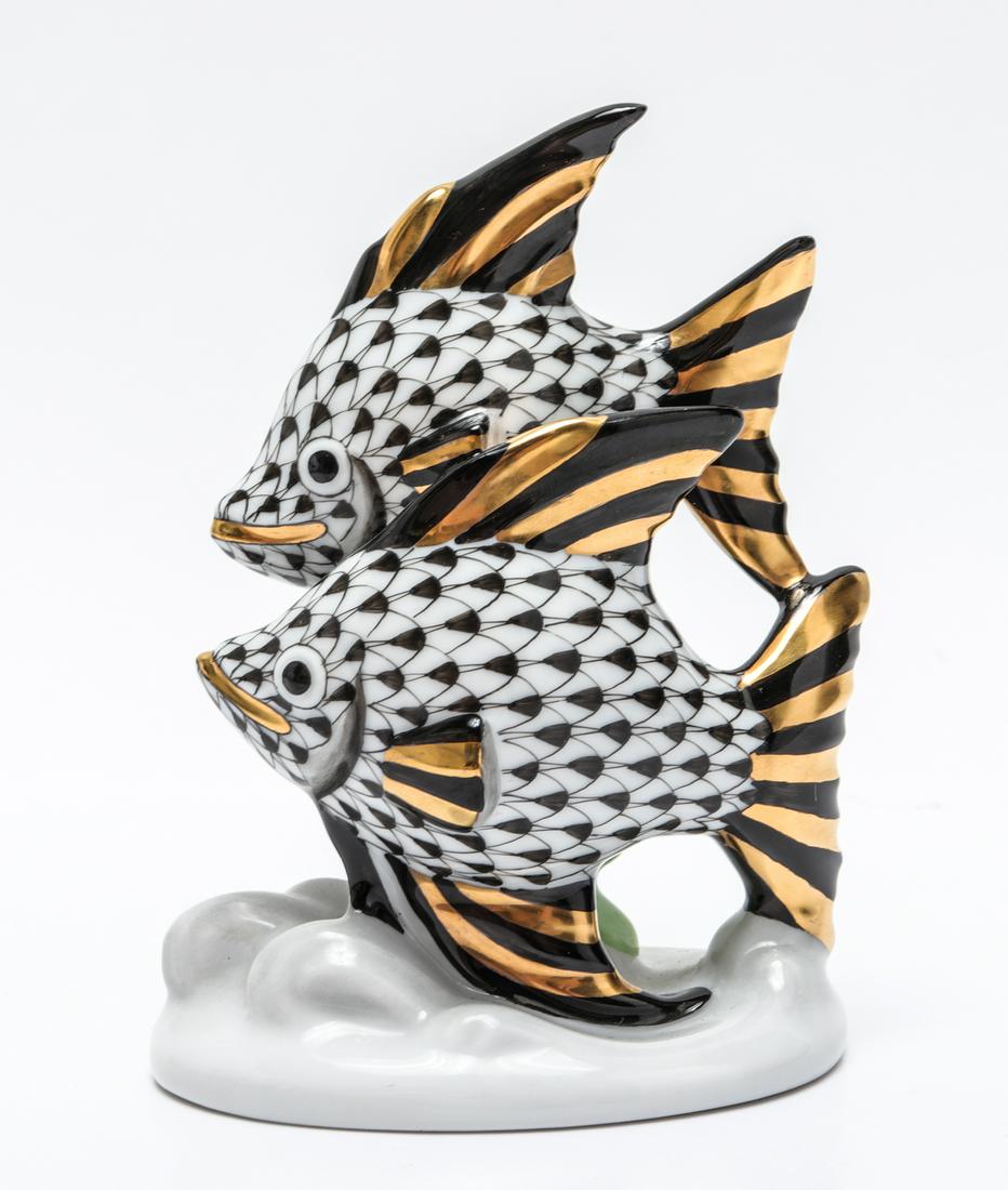 Herend "Fish" Fishnet Porcelain Figure (1 of 5)