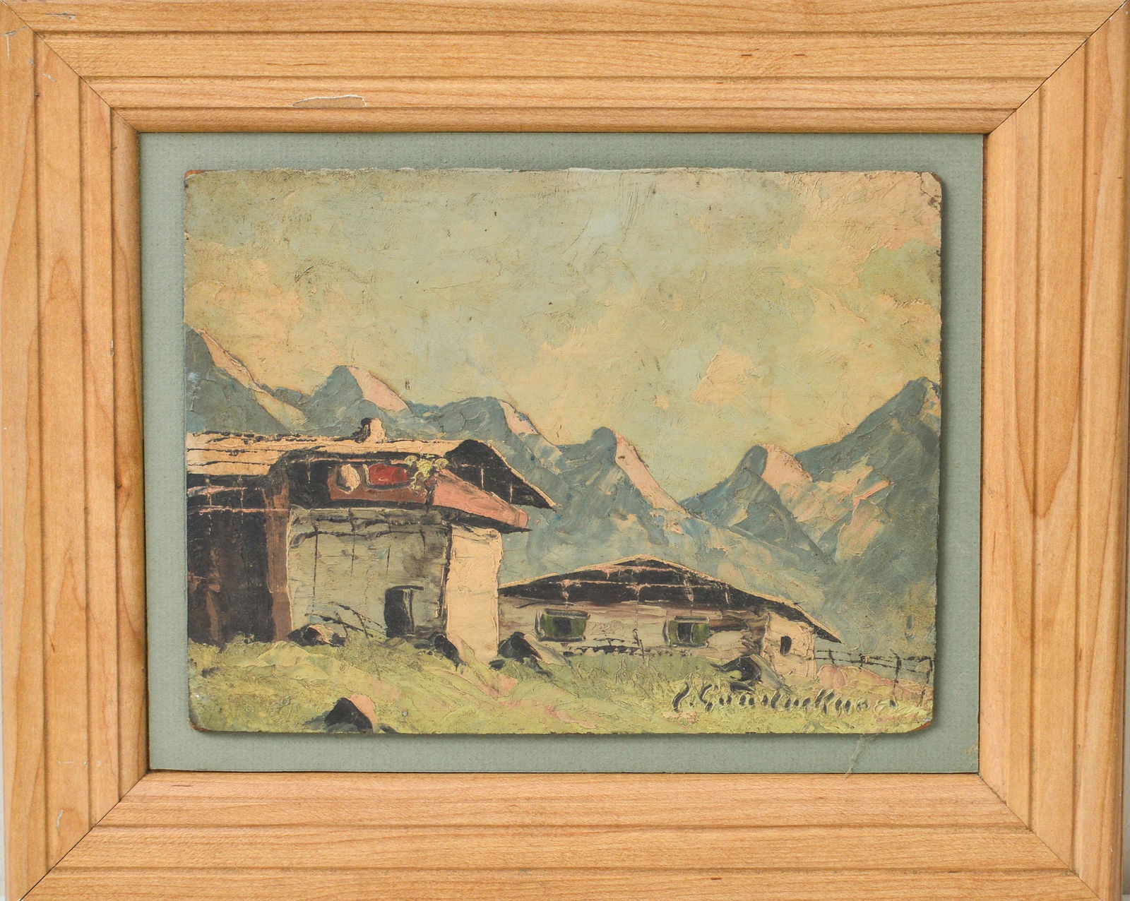 Mid-Century Swedish "Farm in the Mountains" Oil (1 of 5)