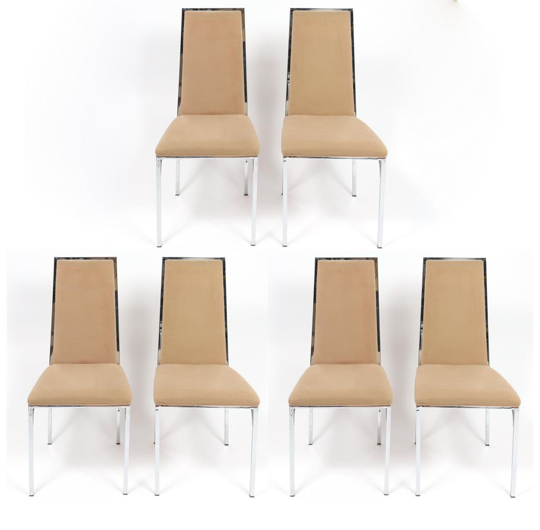 Milo Baughman Style Chrome Dining Chairs, 6 (1 of 5)
