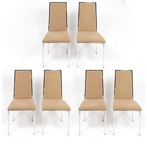 Milo Baughman Style Chrome Dining Chairs, 6 (1 of 5)