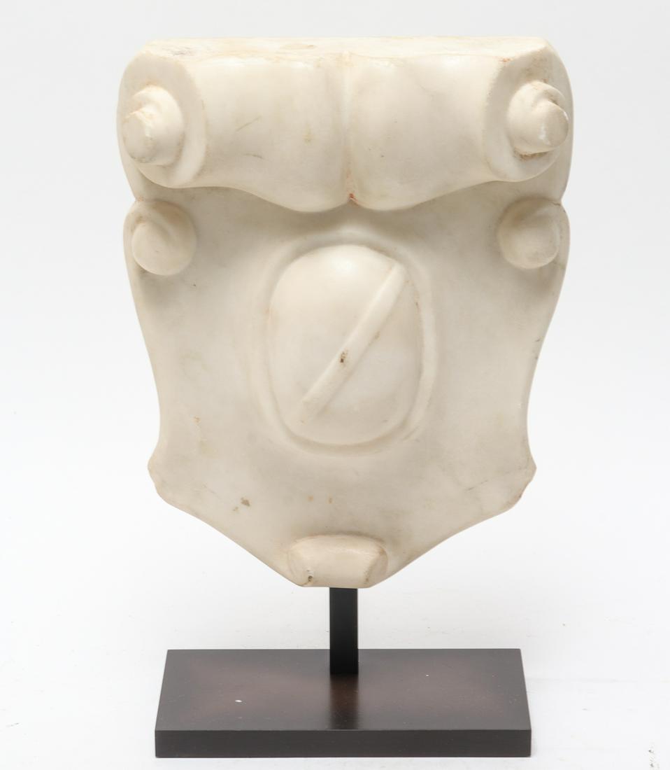 Hellenistic Marble Heraldic Cartouche on Stand (1 of 4)