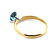Modern 14K Yellow Gold And Faux Sapphire Ring - 5