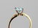 Modern 14K Yellow Gold And Faux Sapphire Ring - 6
