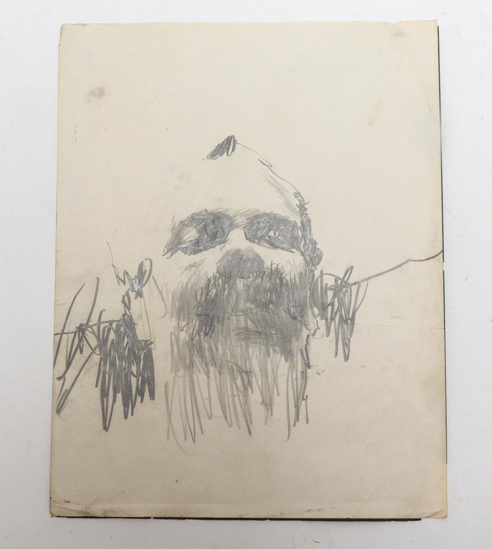 Jim Dine Attributed "Self Portrait" Graphite (1 of 2)