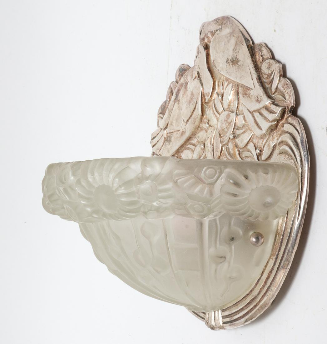 Sabino Attrib. Art Deco Frosted Glass Sconce (1 of 4)