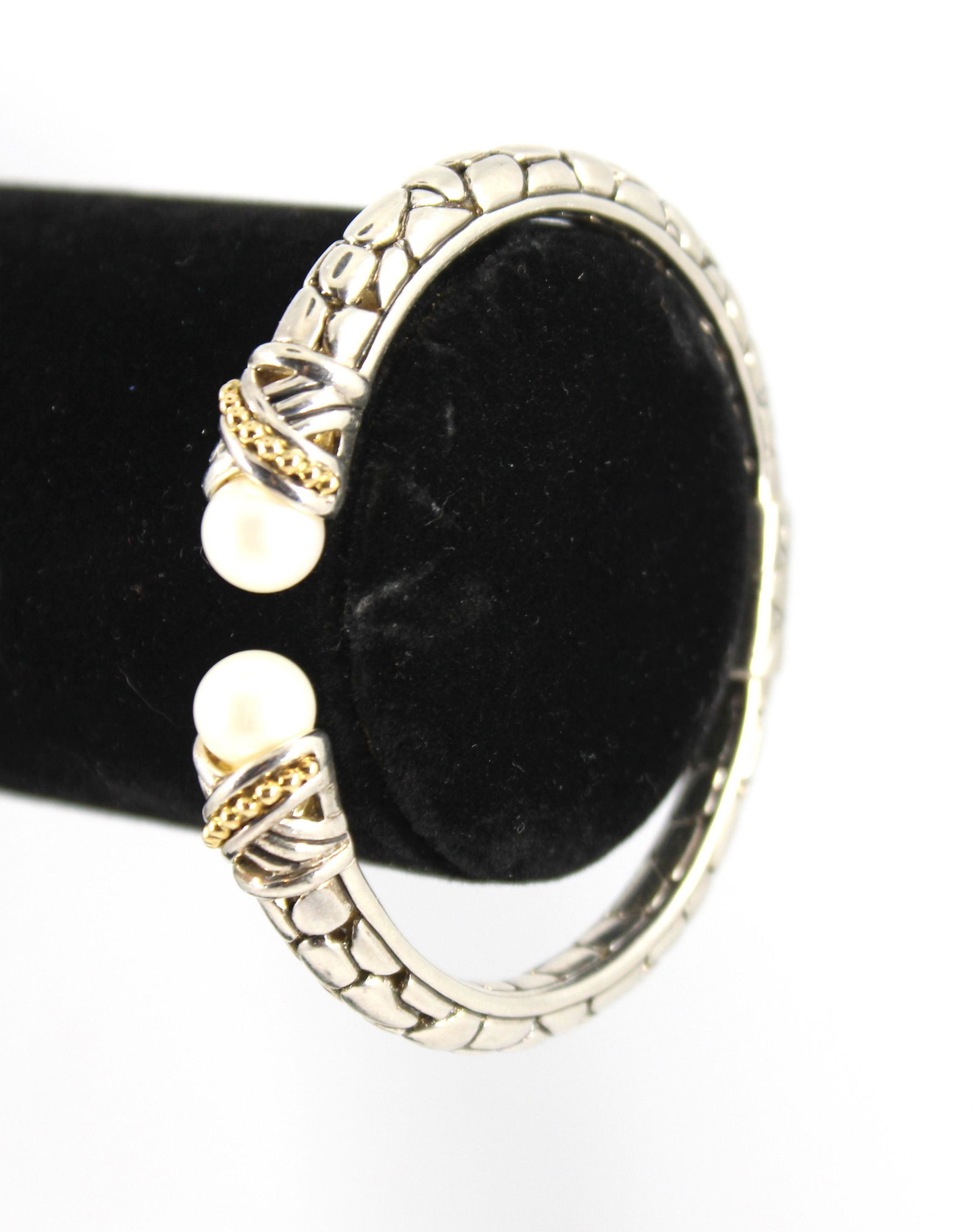 Effy Sterling Silver, 14K Gold , and Pearl Cuff (1 of 5)