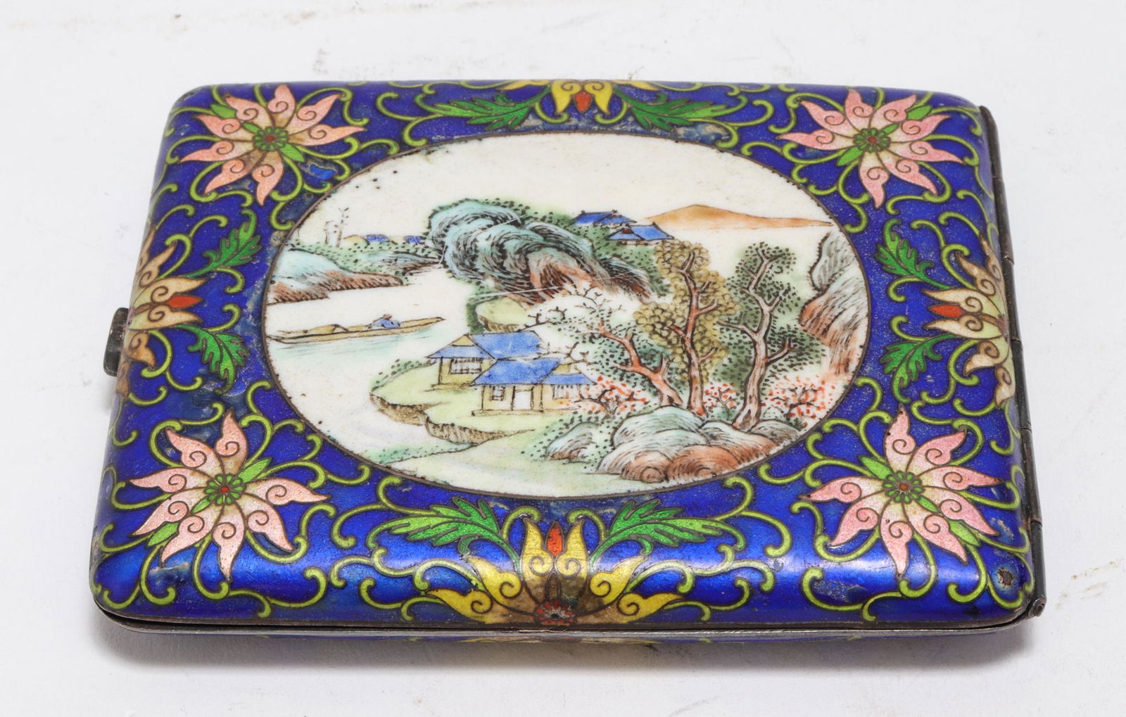 Chinese Silver & Cloisonne Enamel Cigarette Case (1 of 4)