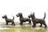 Modern Desk Tray w Bronze Dogs & Onyx Base - 2