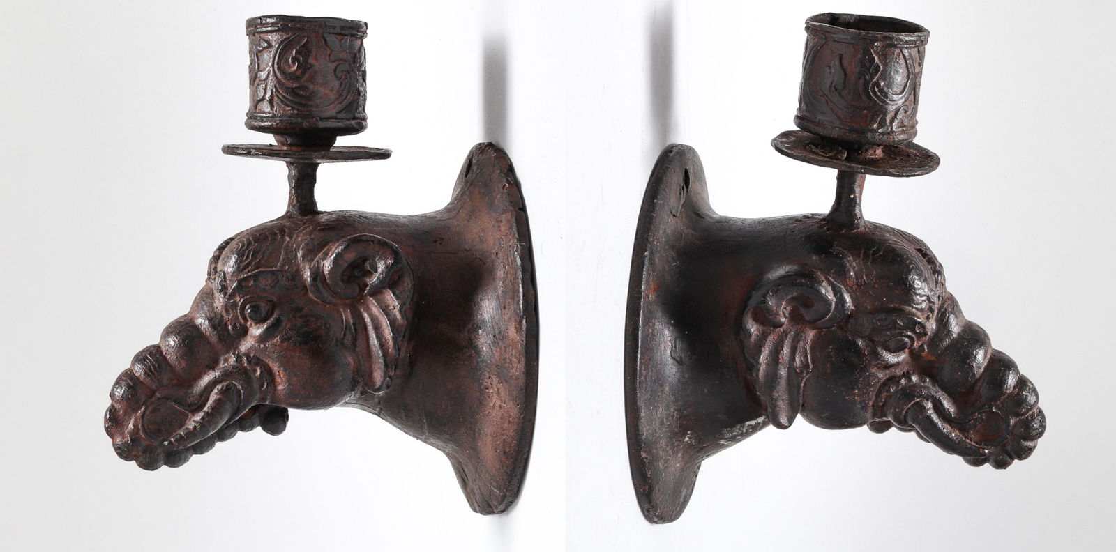 Elephant Cast Metal Candle Sconces, Pair (1 of 5)