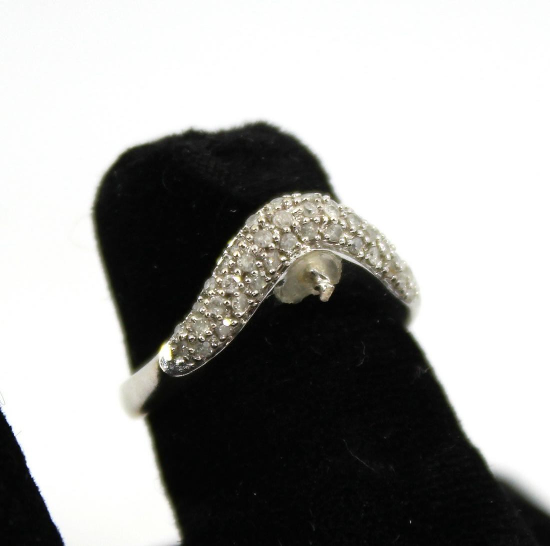 14K White Gold Pave Diamond Guard Ring (1 of 6)