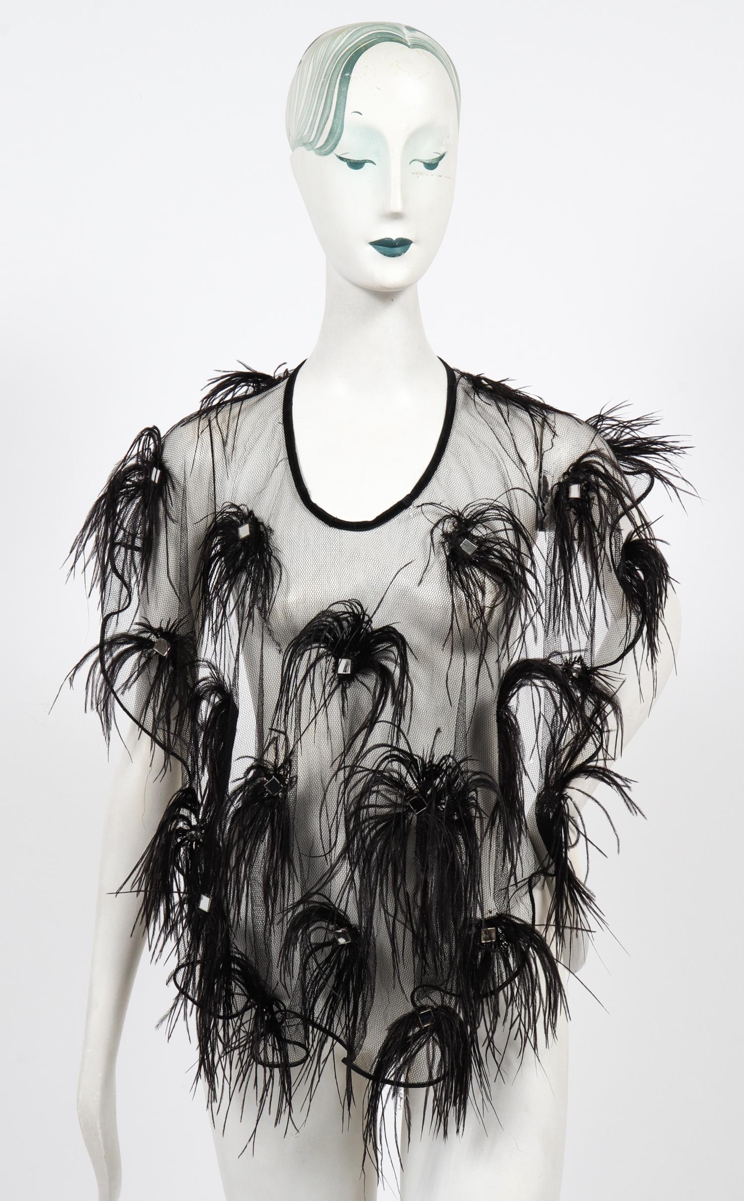 Lee Menichetti Vintage Lace & Feather Shawl (1 of 6)
