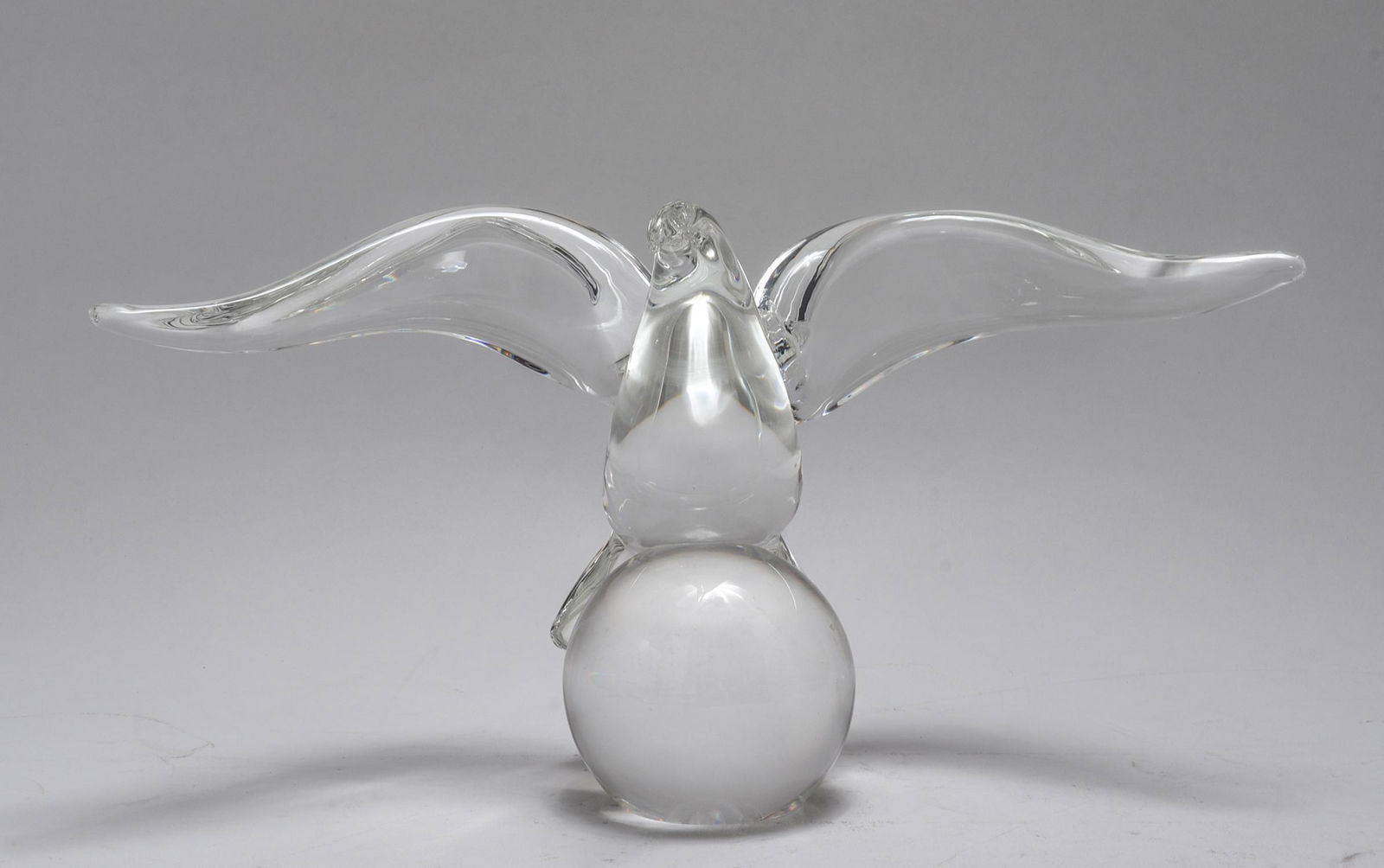 Steuben Art Glass Eagle on Sphere Sculpture (1 of 5)