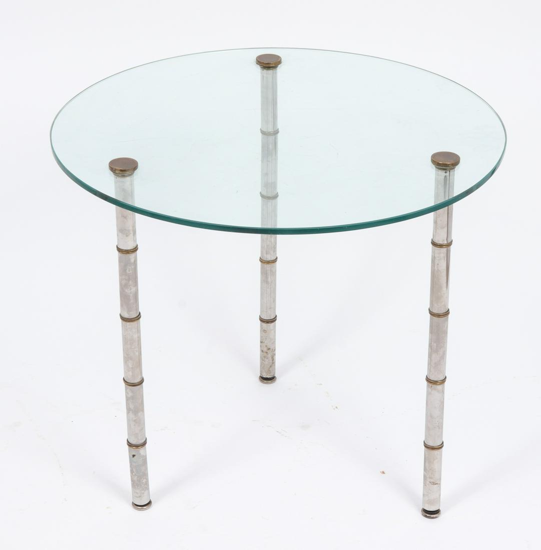 Modern Faux Bamboo Steel And Glass Side Table (1 of 1)