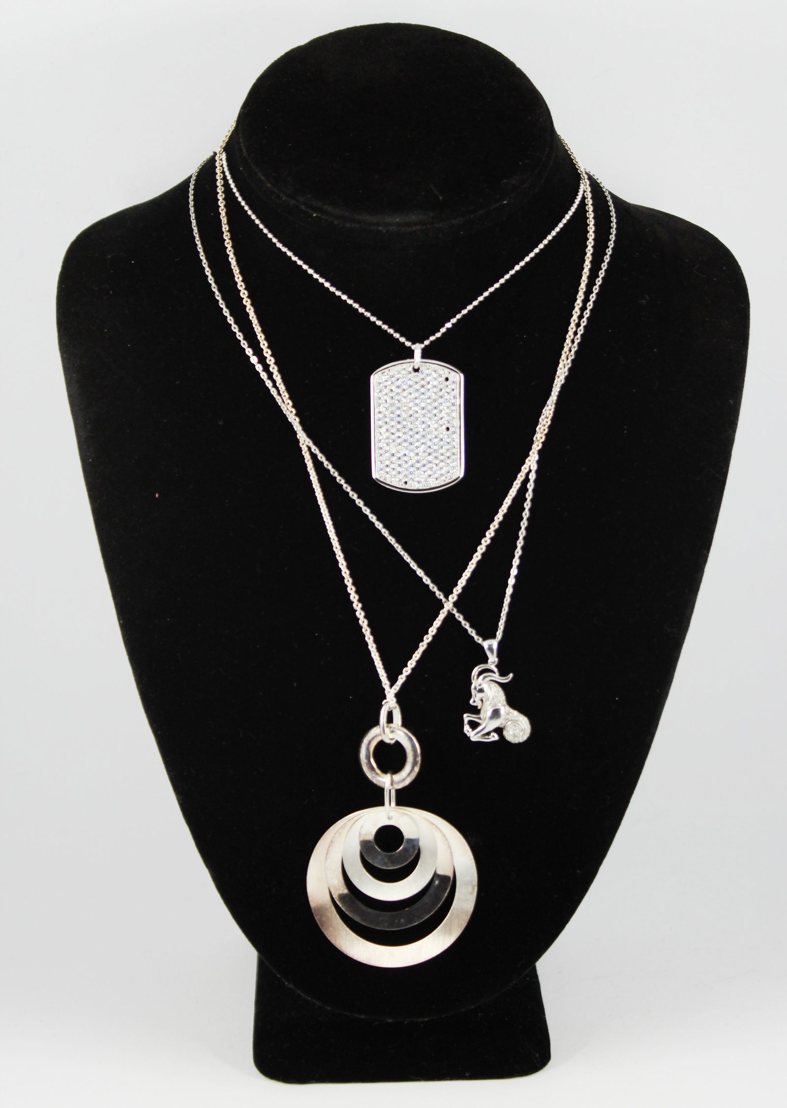 Mauritius & Atasay Silver Slide Pendant Necklaces (1 of 4)
