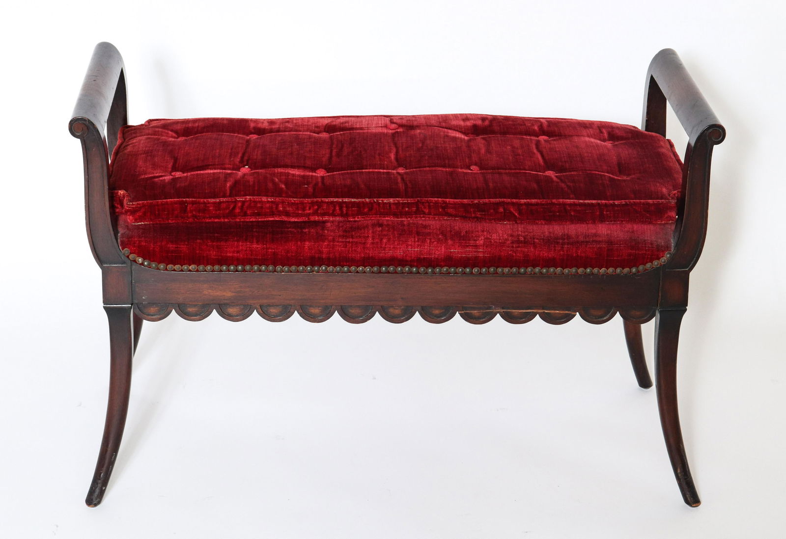 Wood Frame Window Bench w Scalloped Skirt (1 of 6)