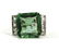 Silver, Green Stone, and White Topaz Ring - 2