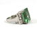 Silver, Green Stone, and White Topaz Ring - 3