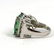 Silver, Green Stone, and White Topaz Ring - 5