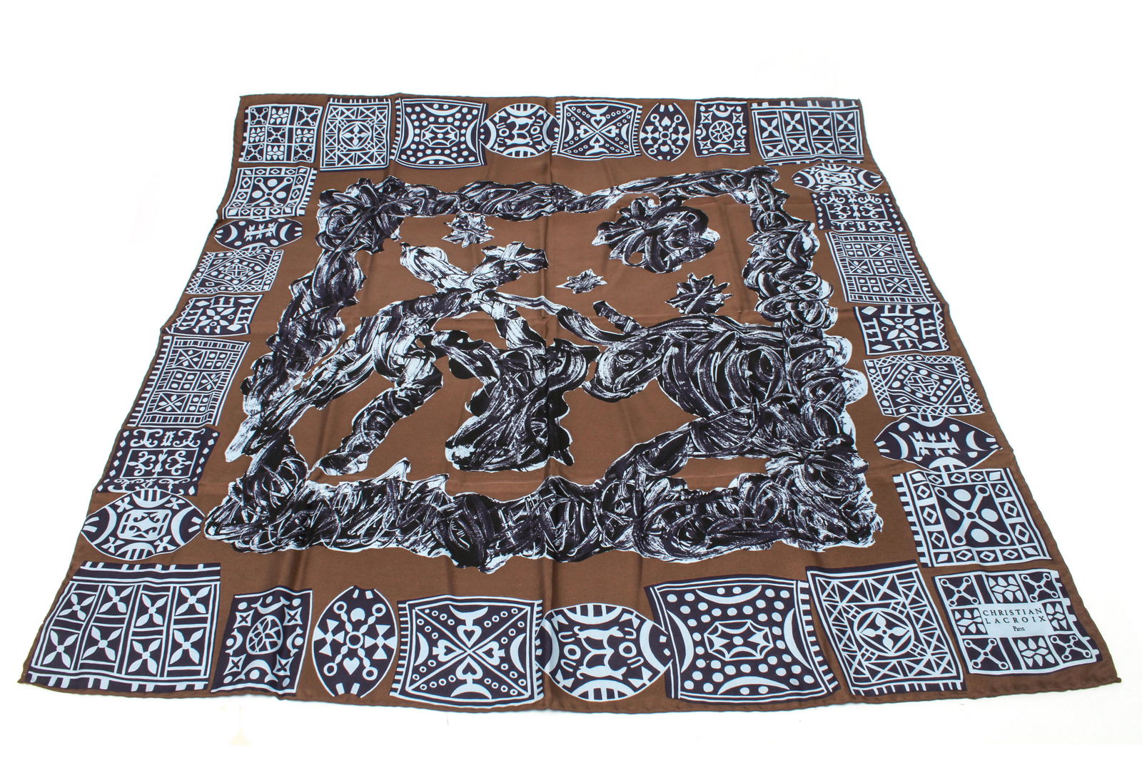 Christian Lacroix "Bullfight" Silk Scarf (1 of 3)