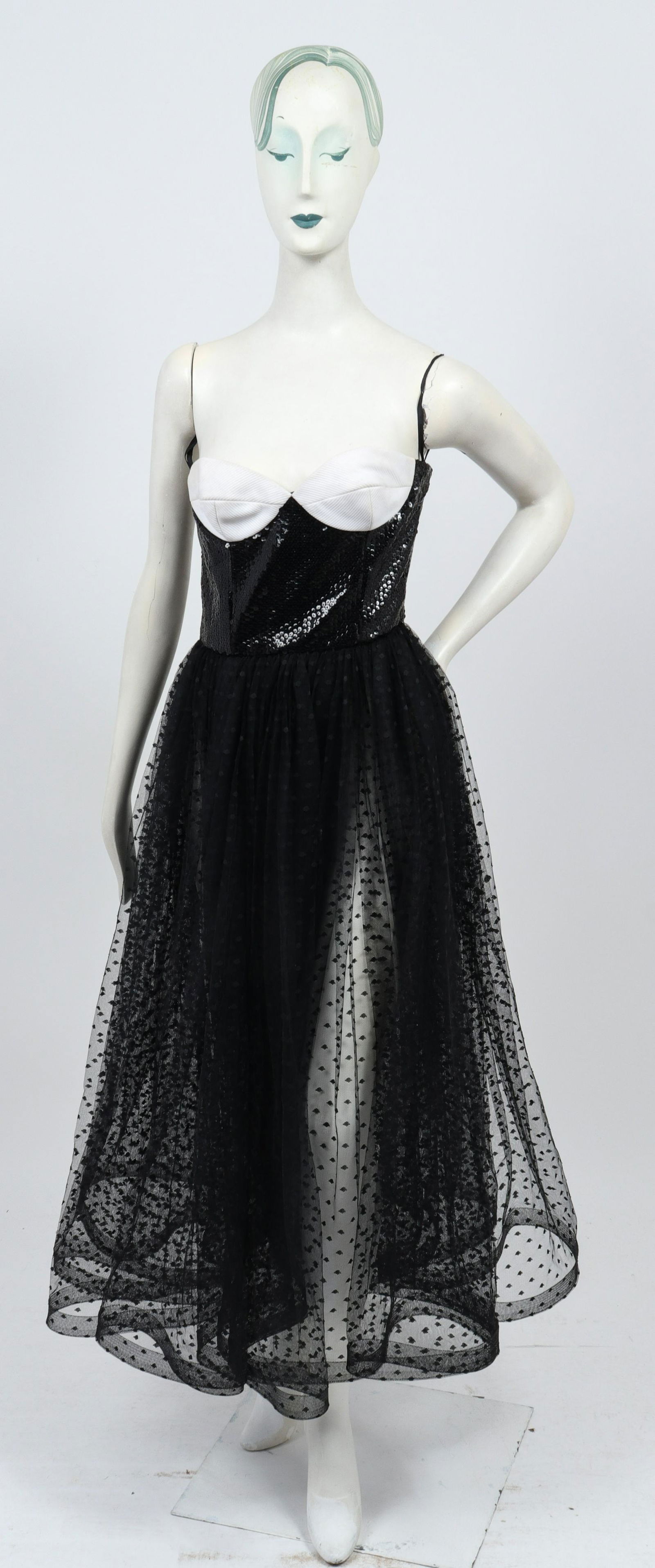 Bill Blass Sequin Bustier Tulle Dress (1 of 6)