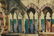 Architectural Sketch Continental Scene Gouache - 3
