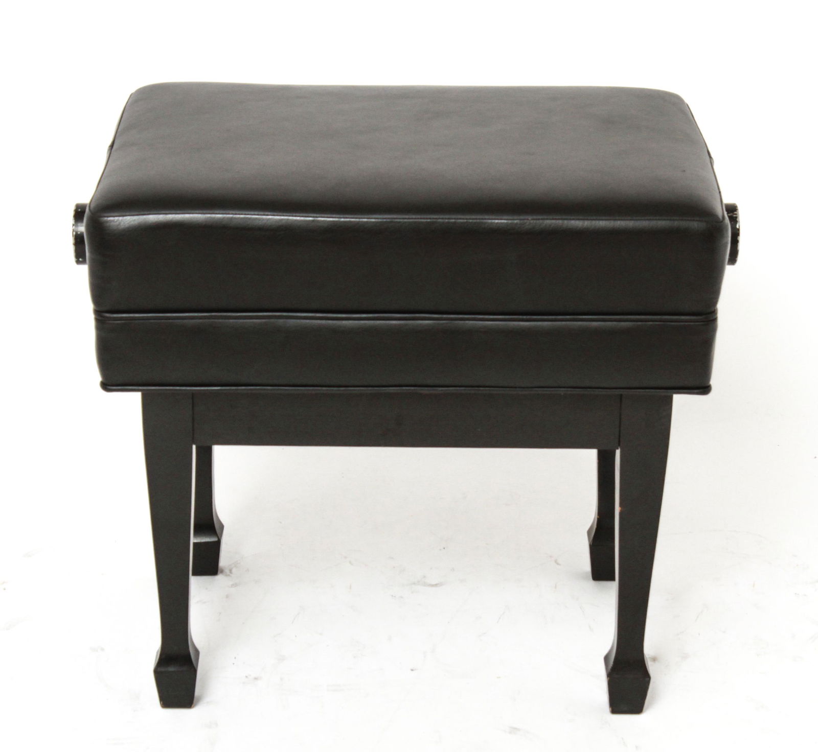 Adjustable Piano Bench with Black Leather Seat (1 of 8)