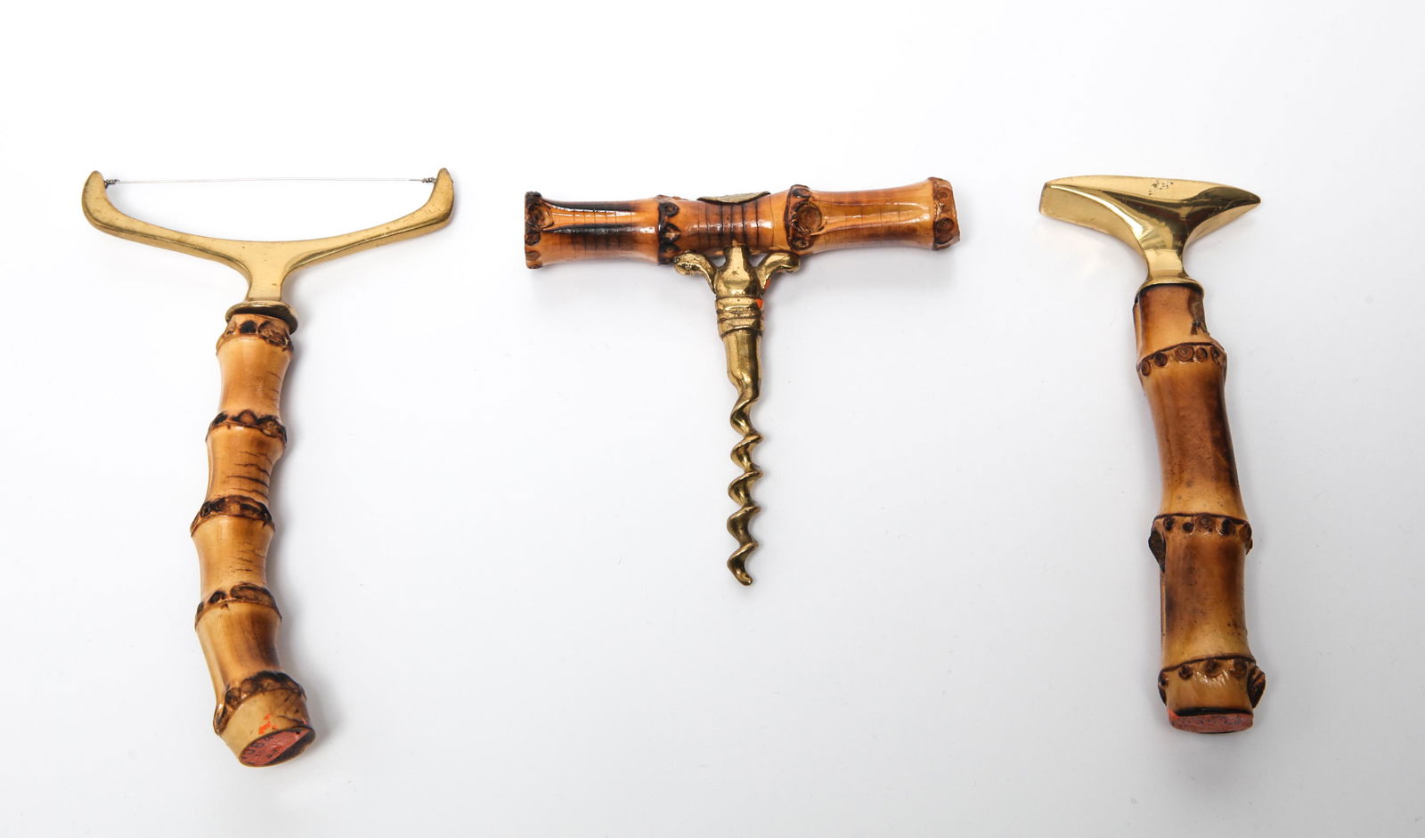 Bamboo & Brass Utensils, Set of 3 (1 of 8)