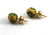 18K Yellow Gold & Green Enamel Ball Earrings - 4