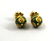 18K Yellow Gold & Green Enamel Ball Earrings - 5