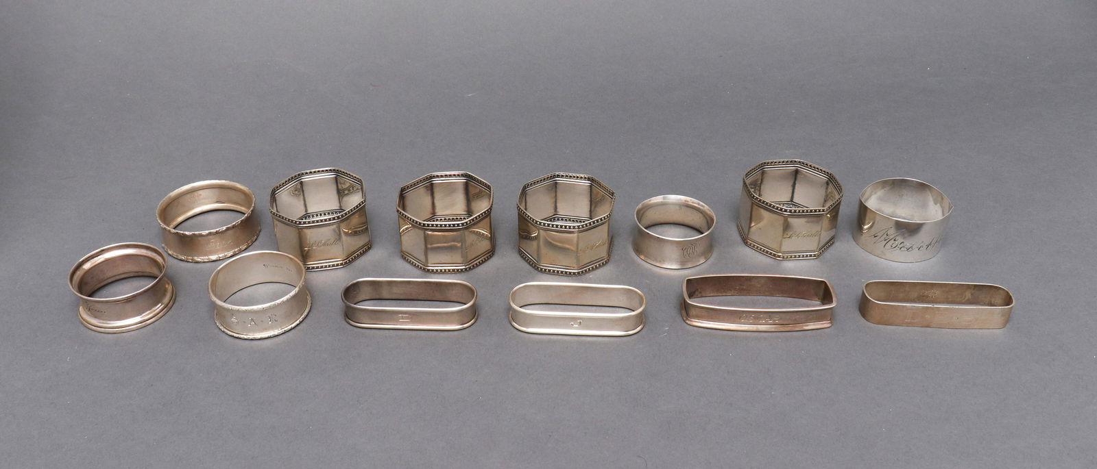 Assorted Sterling Silver & Plate Napkin Rings, 13 (1 of 7)