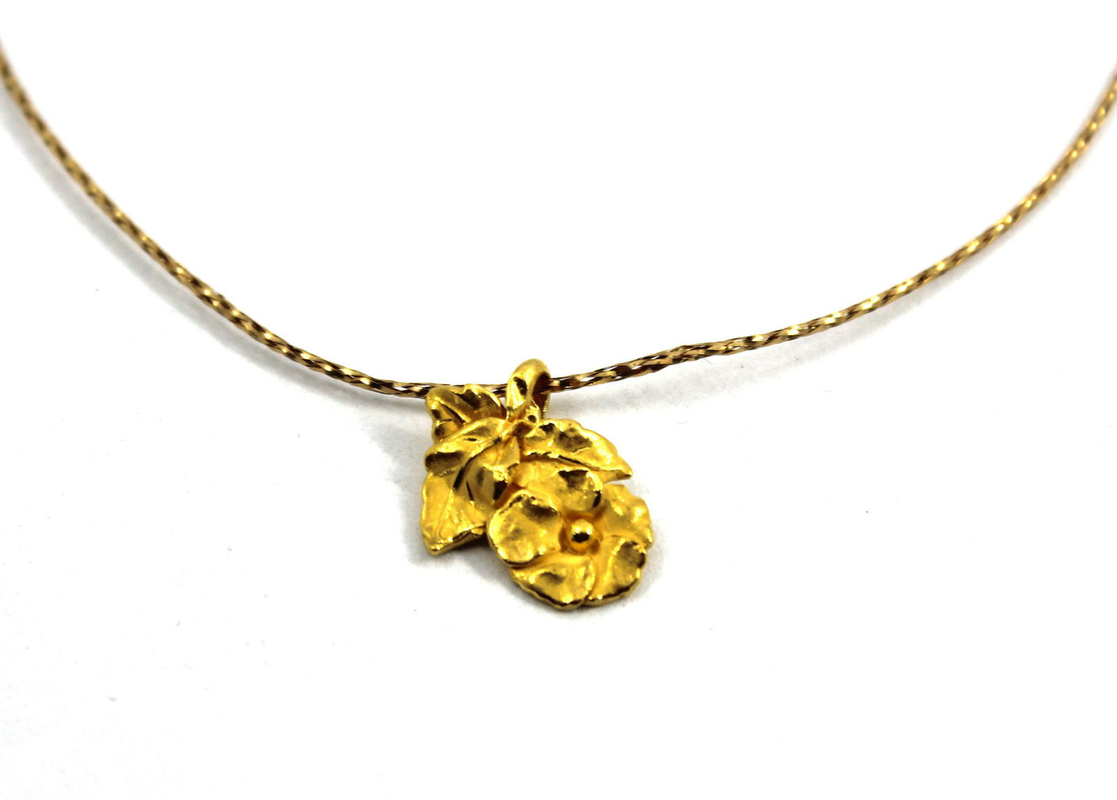 22K+ Gold Floral Pendant on 14K Gold Necklace (1 of 5)