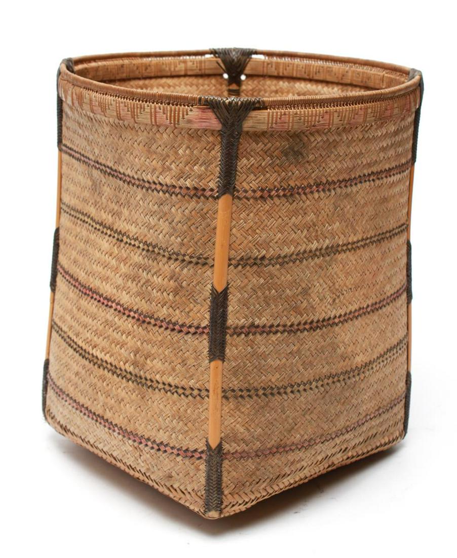 Ethnic Tribal Woven Tall Basket, Vintage (1 of 6)