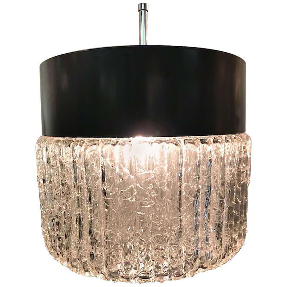 Stilnovo Style Black Enamel & Glass Pendant Light (1 of 7)