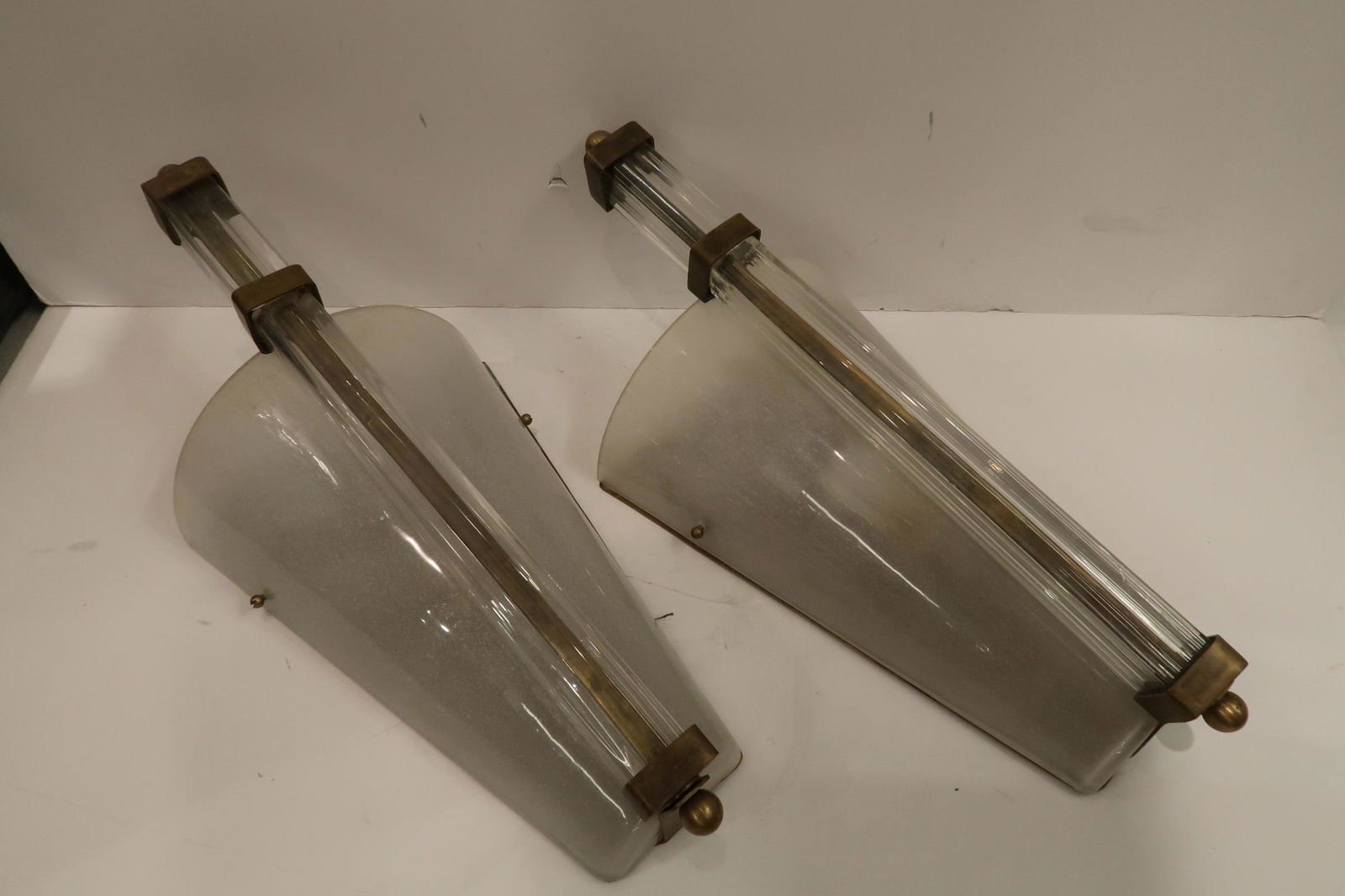 Art Deco Murano Glass Wall Sconces, Pair (1 of 7)