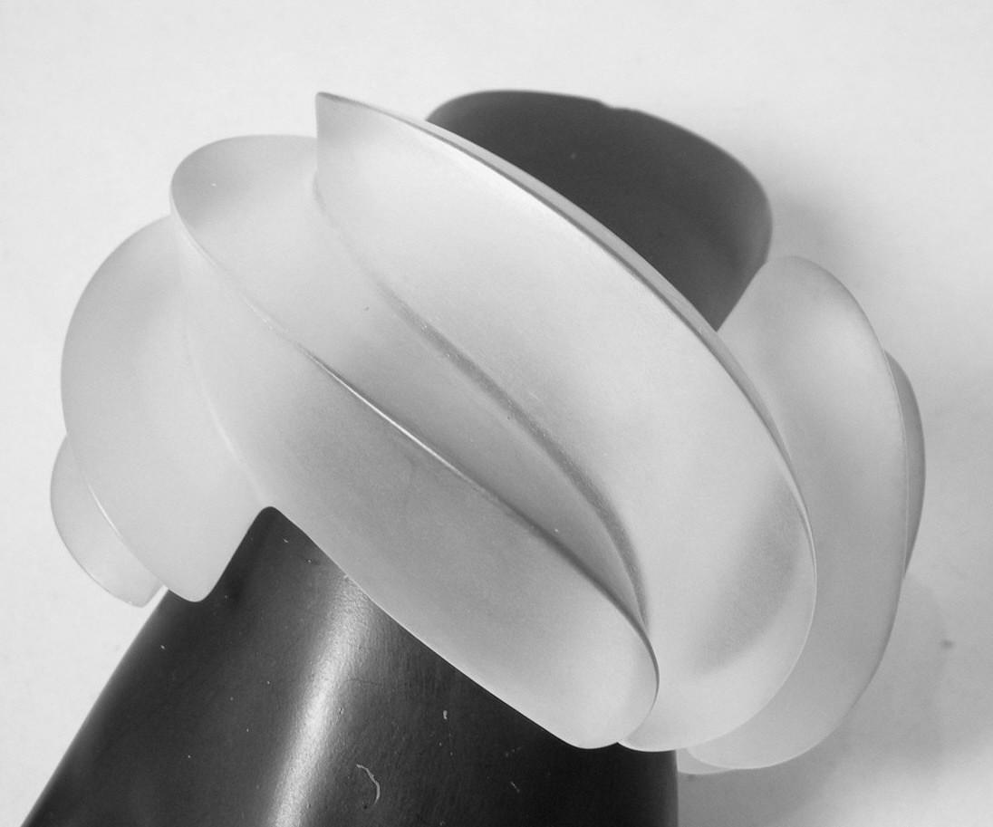 Mid-Century Sculptural Matte Lucite Cuff Bracelet (1 of 4)