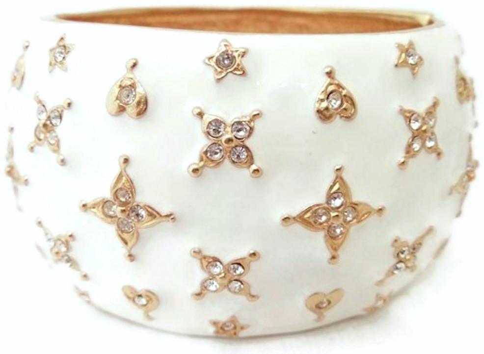 Kenneth Jay Lane Enamel & Rhinestone Bracelet (1 of 2)