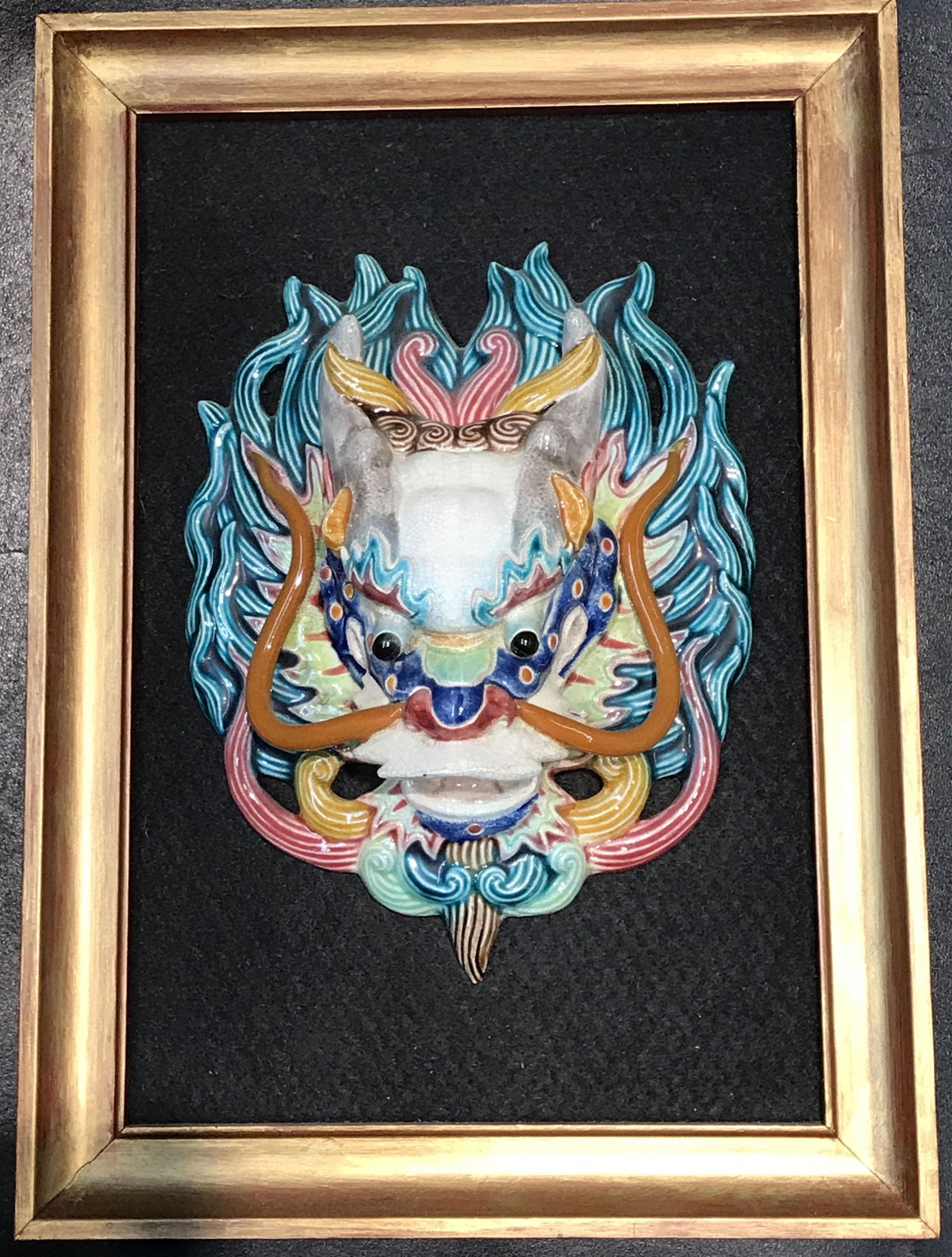 Early 20th C. Chinese Pottery Dragon Plaque (1 of 8)